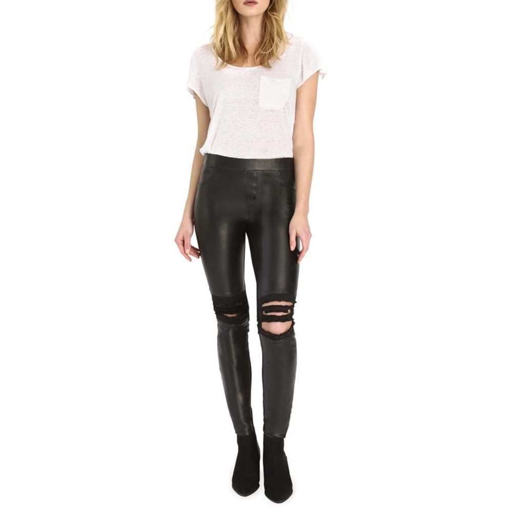 AS by DF Destroyed Knee Leather Leggings - New Without Tags